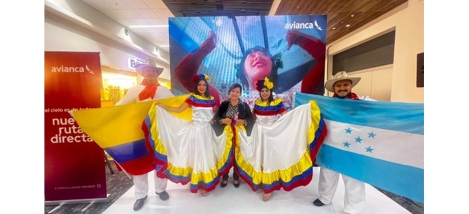 Embajada colombiana acompañó la inauguración de la primera ruta aérea directa entre Honduras y Colombia