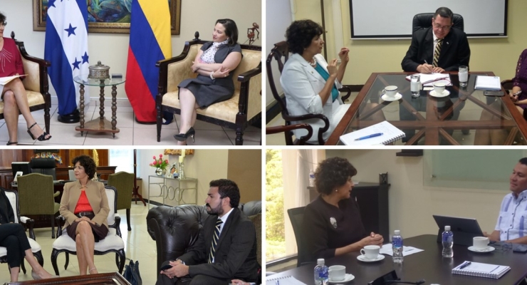 Dinámica y productiva agenda de la Embajadora Luz Marina Rivera en su primer mes en Honduras